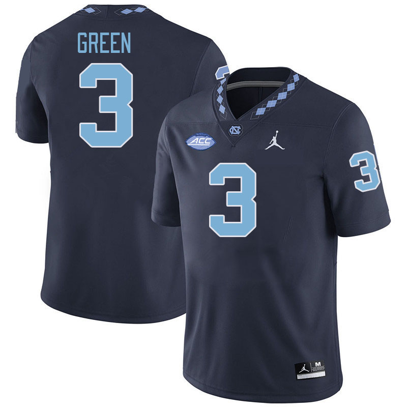 #3 Antoine Green North Carolina Tar Heels Jerseys,Apparels,Uniforms Stitched-Navy